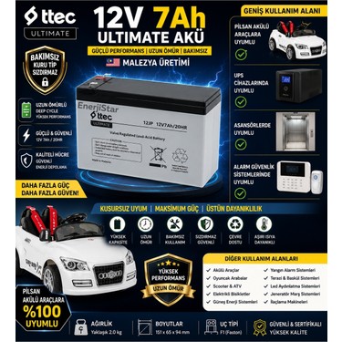 ゆあページ Enerjistar Ttec Ultimate 12V 7AH Akü Malezya Üretimi Ups Fiyatı