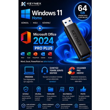 Microsoft Windows 11 Home + Office 2024 Pro Plus 64 GB USB Fiyatı