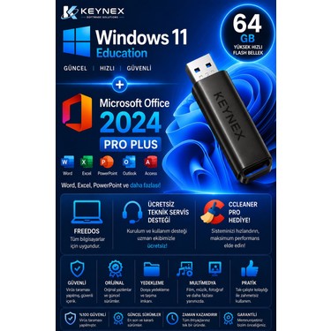 Microsoft Windows 11  USB版 Microsoft Windows 11 Education Orijinal Retail Lisans + Fiyatı