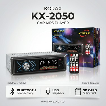Korax KX-2050 Spektrum Ekranlı Bluetooth Oto Teyp · Mosfet Fiyatı