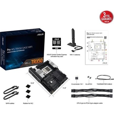 ASUS PRO WS TRX50-SAGE WIFI AMD TRX50 sTR5 DDR5 8000 3x M2 Fiyatı