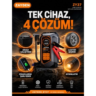 Umo Teknoloji Zayden ZY37 4'ü 1 Arada Akü Takviye Cihazı, Fiyatı
