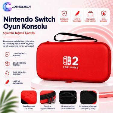 Cosmostech Nintendo Switch 2 Uyumlu Taşıma Çantası | Switch Fiyatı