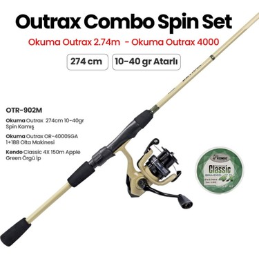 Okuma Outrax 4000 Combo Spin 9'0 274CM 10-40GR Makine Kamış Fiyatı
