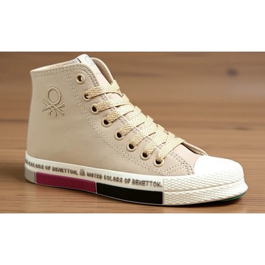 Benetton BN-30730 Bej Uzun Kadın Converse Düz Tabanlı Fiyatı