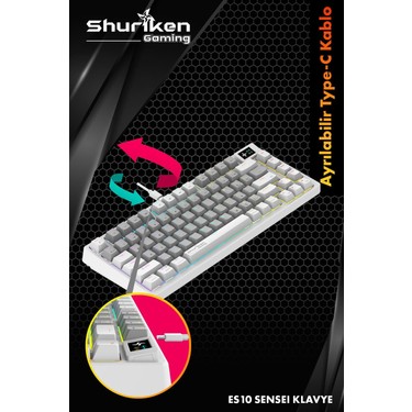 Shuriken ES10 Sanseı Rgb Mekanik Türkçe Klavye 1.06INÇ Tft - Fiyatı
