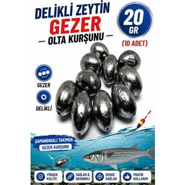 Sr Sazanrig 20 gr Delikli Zeytin Gezer Olta Kurşunu (10 Fiyatı
