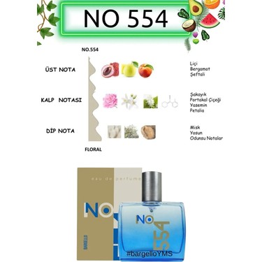Bargello No: 554 50 ml Parfüm EDP Çiçeksi Koku ile Gün Boyu Fiyatı