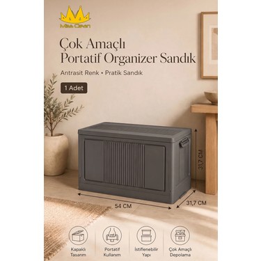 Missclean Çok Amaçlı Portatif Antrasit Renk Organizer Sandık Fiyatı