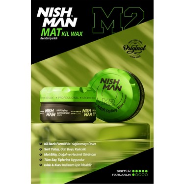 Nish Man M2 Keratin Kil Mat Wax 100 ml Tüm Saç Tipleri İçin Fiyatı