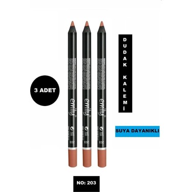 Emily　3セット Emily Dudak Kalemi 3'lü NO:203 Mat & Yoğun Pigmentli Suya Fiyatı