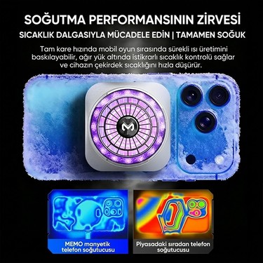 Memo CX21 18W Manyetik Telefon Soğutucu Rgb Işıklı Yarı Fiyatı