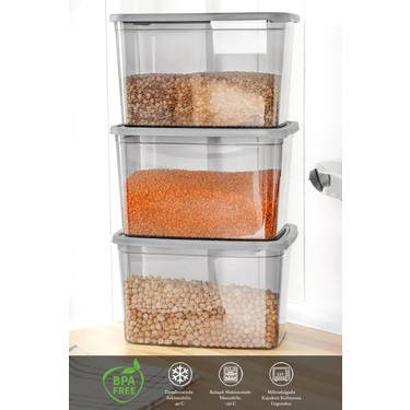 Meleni Home 8 Adet Derin Gıda Saklama Kabı Antrasit 5300 ml Fiyatı