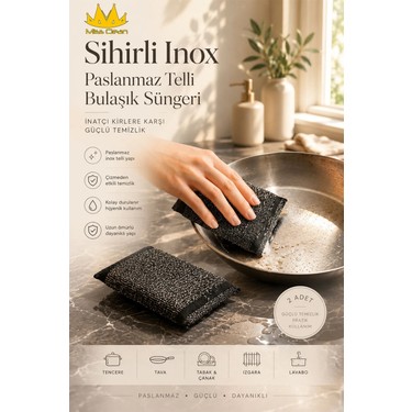 じじ Missclean Sihirli Paslanmaz Çelik Telli Bulaşık Süngeri 2'li Fiyatı
