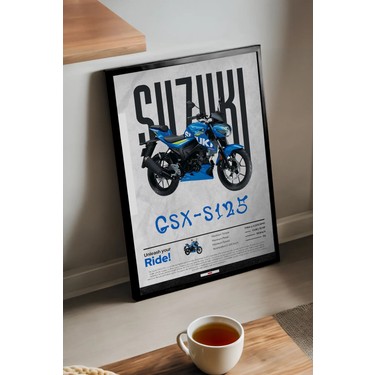 Duvarda Suzuki Gsx-S 125 Siyah Ahşap Çerçeveli Poster, Fiyatı