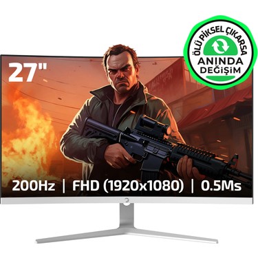 GamePower Vivid T50 27 1500R Curved RGB Beyaz 200Hz 0.5ms Fiyatı