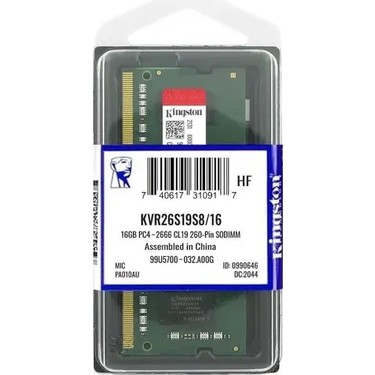 KINSOTIN DDR4 16GB 2666MHz メモリー 16GB DDR4 2666Mhz SODIMM KVR26S19S8/16 KINGSTON Fiyatı