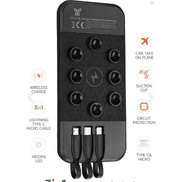 Snapron SNP-3003 10.000 Mah Vantuzlu Wireless Kablosuz ve Fiyatı