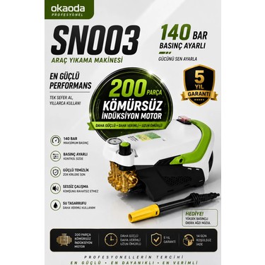 Okaoda SN-003 Endüstriyel Oto Yıkama Makinesi 155 Bar Basınç Fiyatı