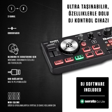 Numark DJ2GO2 Touch – Yolculuk Için Mini Dj Kontrol Cihazı – Fiyatı