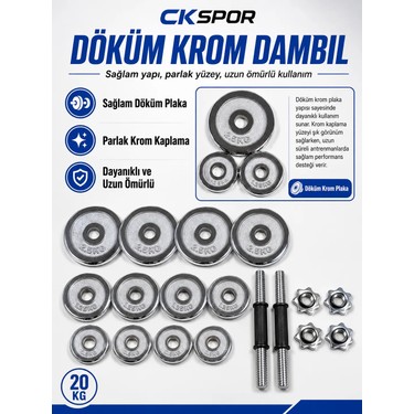 Slipt Ckspor 20 kg Krom Dambıl Seti Çantalı Döküm Plaka Fiyatı