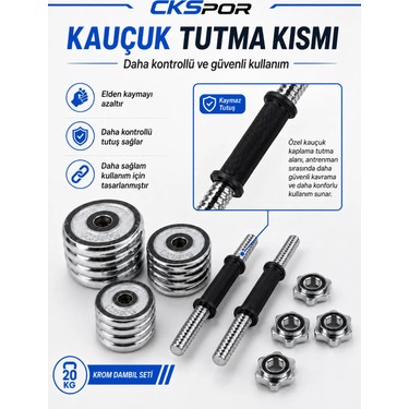 Slipt Ckspor 20 kg Krom Dambıl Seti Çantalı Döküm Plaka Fiyatı