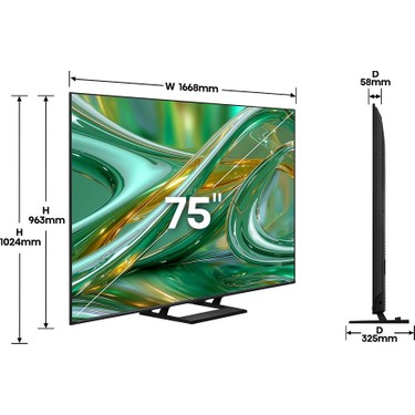 Hisense 75E8S 75'' 189 Ekran Uydu Alıcılı 4K Ultra HD Fiyatı