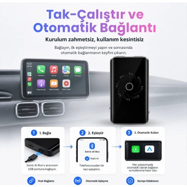 Solvis Ai Box Ultra Akıllı Kablosuz Carplay & Android Auto Fiyatı