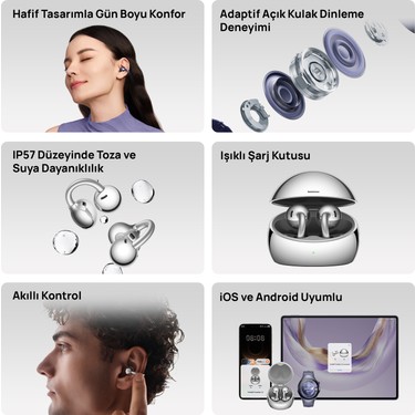 Huawei Freeclip 2s- Uzay Grisi, Açık Kulak Tasarımlı Fiyatı