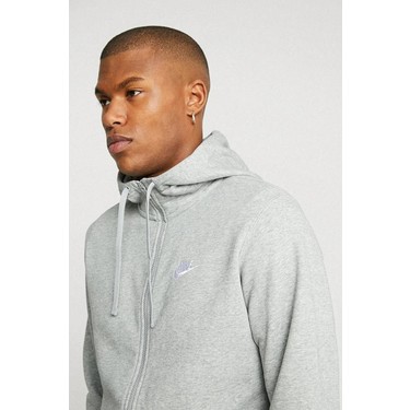 Nike Sportswear Club Full Zip Hoodie Erkek Gri Sweatshirt Fiyatı