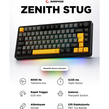 Rampage Zenıth Stug Aluminum Siyah Hot Swap 8000 Hz Gasket Fiyatı