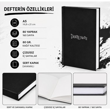 A5/80Yp/70Gr./Death Note Konsept Defter Fiyatı - Taksit Seçenekleri