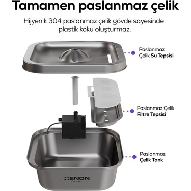 Xenon Smart Akıllı Otomatik Ultra Sessiz Çelik Su Pınarı Fiyatı