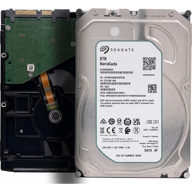 内蔵型ハードディスクドライブ Seagate Barracuda 8TB HDD Seagate BarraCuda 8TB 5400RPM 256MB Cache SATA 6.0GB/s 3.5 Fiyatı