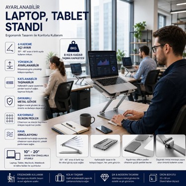 Winex Metal Ayarlanabilir Laptop, Tablet, Macbook, Matebook Fiyatı