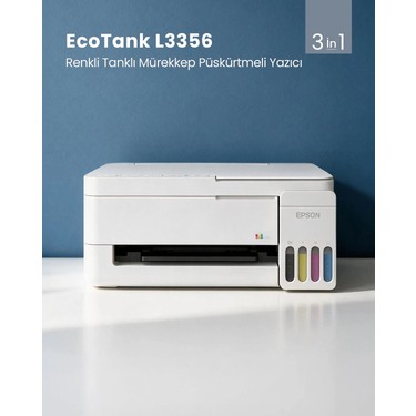 Epson Eco Tank L3356 Wi-Fi + Tarayıcı + Fotokopi Renkli Çok Fiyatı