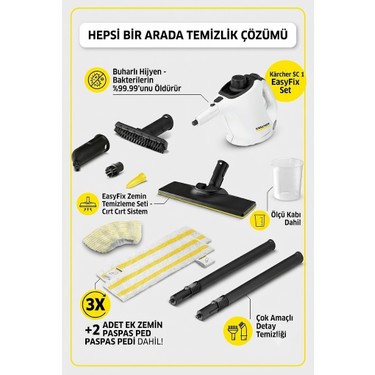 Karcher Sc 1 Easyfix Kompakt Buharlı Temizleyici ve Zemin Fiyatı