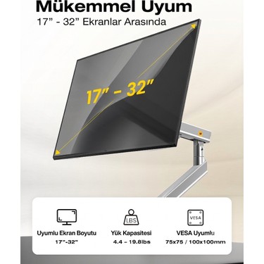 Nb Ergonomic North Bayou A5-XS 17''-32'' Tek Kol 2-9 kg Vesa Fiyatı
