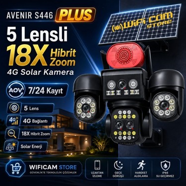 Wificam Avenır S446 Plus 5 Lens 6 Motor 18X Zoom 4g Solar Fiyatı