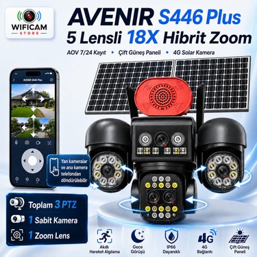 Wificam Avenır S446 Plus 5 Lens 6 Motor 18X Zoom 4g Solar Fiyatı