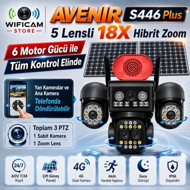 Wificam Avenır S446 Plus 5 Lens 6 Motor 18X Zoom 4g Solar Fiyatı