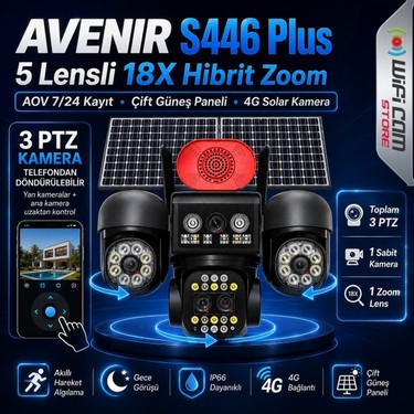Avenir S446 Plus 5 Lens 6 Motor 18X Zoom 4g Solar Kamera Fiyatı