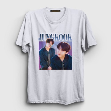 Presmono Unisex Beyaz Poster K Pop Jungkook Bts T-Shirt Fiyatı