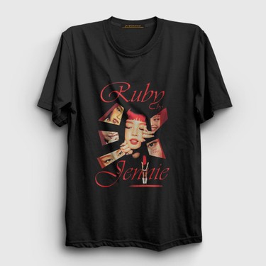 Jennie BLACKPINK Tシャツ　Ruby Presmono Unisex Siyah Ruby Jennie K Pop Blackpink T-Shirt Fiyatı