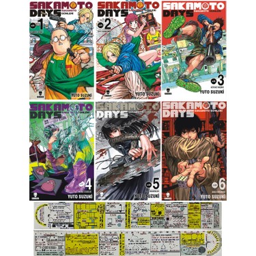 Kurukafa Yayınları Sakamoto Days 1-2-3-4-5-6. Ciltler Manga Kitabı