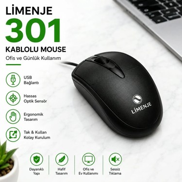 Krl Limenje 301 Kablolu Optik Ofis Mouse Fiyatı