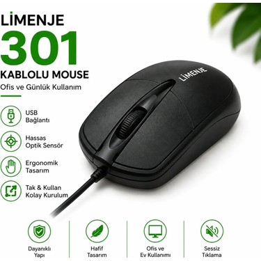 Krl Limenje 301 Kablolu Optik Ofis Mouse Fiyatı