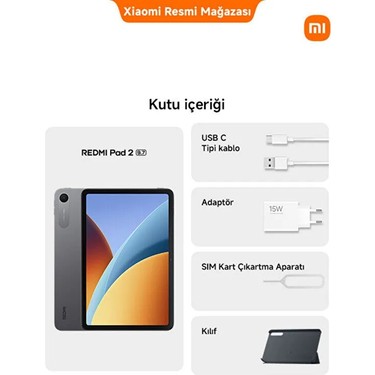 Redmi Pad 2 9.7 Kılıfı ile Birlikte 4gb +64GB Gri Fiyatı