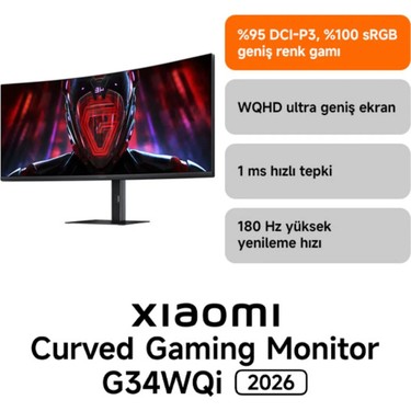 Xiaomi Curved Gaming Monitor G34WQi - 34 Inç UWQHD 3440 x Fiyatı