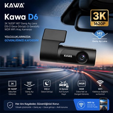 Kawa D6 3K 1620P 145° Geniş Açı Lens DSI-2 Gece Görüşlü Fiyatı